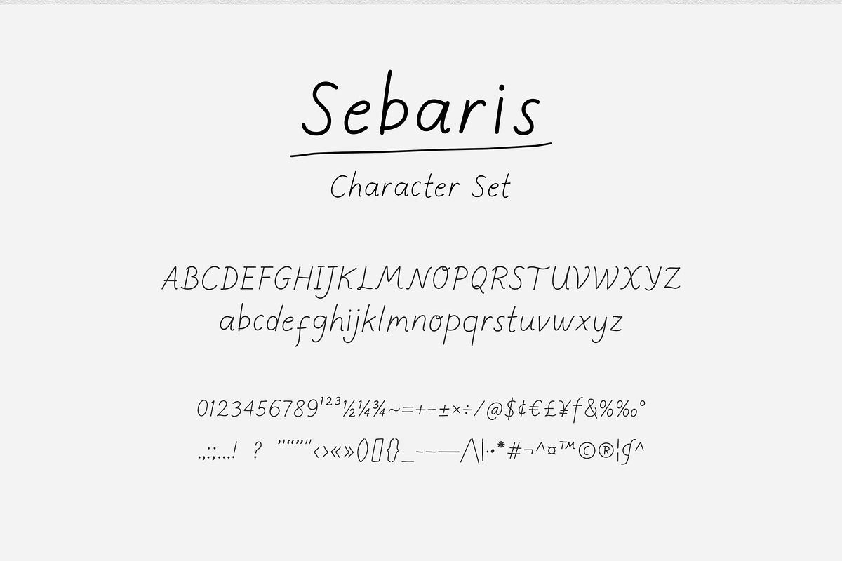 Sebaris Handwritten Font, a Sans Serif Font by byherline (Photo 2 of 3)
