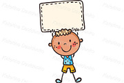 Happy childrens holding blank signs, a Person Illustration by Bubert Art (Thumbnail 7 of 10)