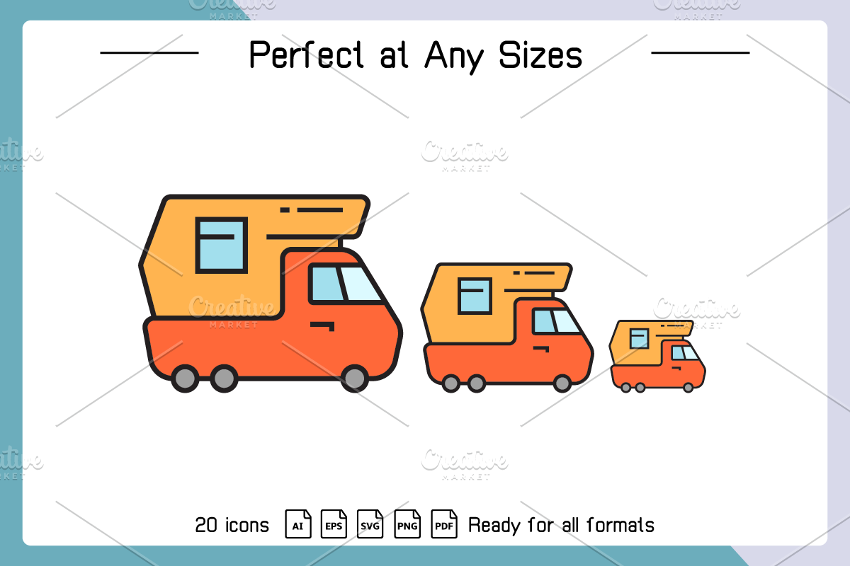 Recreational Vehicle Icons Set, an Icon by Designfour (Photo 4 of 5)