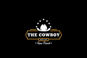 Vintage Cowboy Hat Logo Design, a Branding & Logo Template by AlvinStd