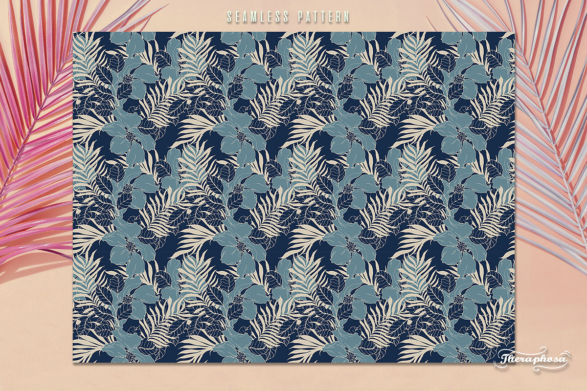12JPG/EPS Tropical floral pattern, a Pattern Graphic by Theraphosath (Photo 20 of 25)