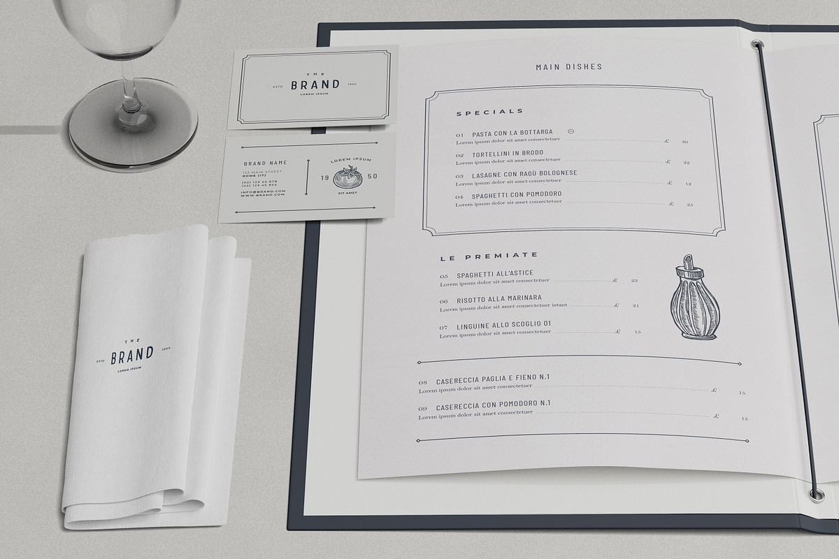 Restaurant Menu & Brand Mockup kit, a Books & Magazine Mockup by Catkie - Digital Art (Photo 6 of 9)