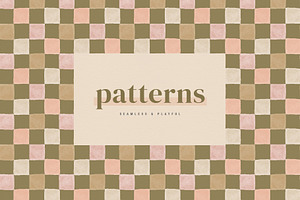 Checkered Painted Seamless Patterns