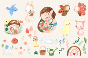 LITTLE SPRING. Watercolor animal, an Object Graphic by OlliArtDesign (Thumbnail 2 of 8)