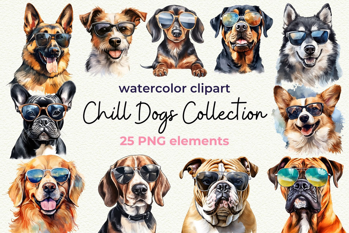 Cool Dog Breeds Clipart, an Object Graphic by Anna Design Studio (Photo 1 of 7)