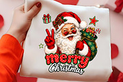 Merry Christmas Santa Peace PNG Art, a Seasonal Illustration by CrexoraLab (Thumbnail 2 of 4)