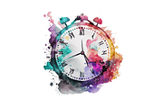 Watercolor Clock Clipart Bundle, an Object Graphic by Regulrcrative (Thumbnail 6 of 7)