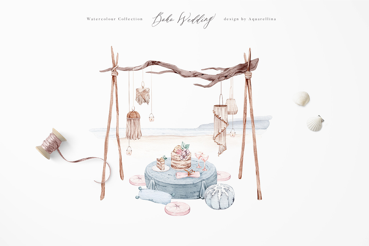 Boho Wedding Illustrations, an Illustration by Aquarellina (Photo 23 of 28)