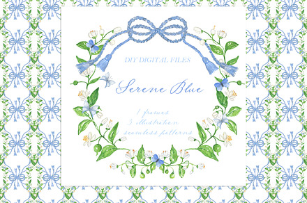 Serene Blue Watercolor Jasmin Flower, a Graphic by LABFcreations