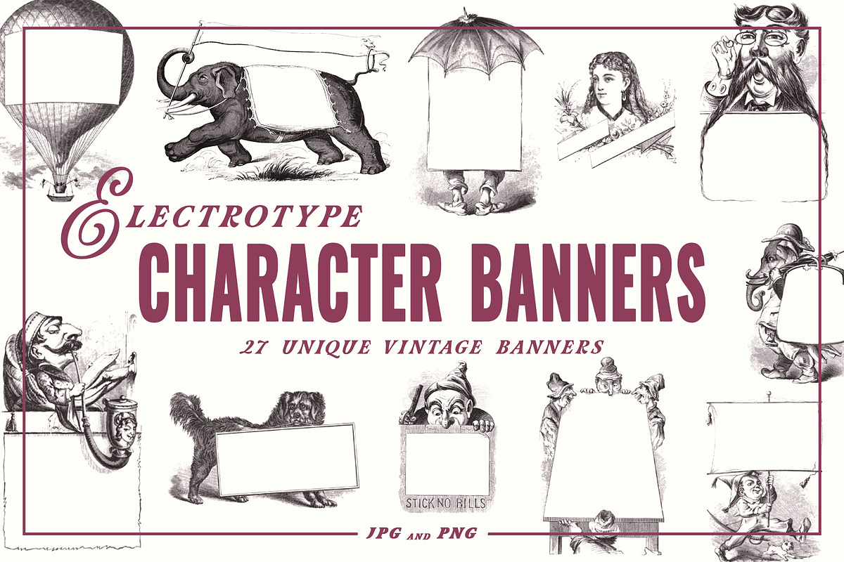 Electrotype Character Banners, an Animal Illustration by Blue Line Design (Photo 1 of 6)