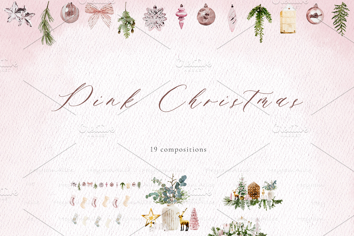 Pink Christmas, a Decorative Illustration by heyiamalice (Photo 4 of 15)