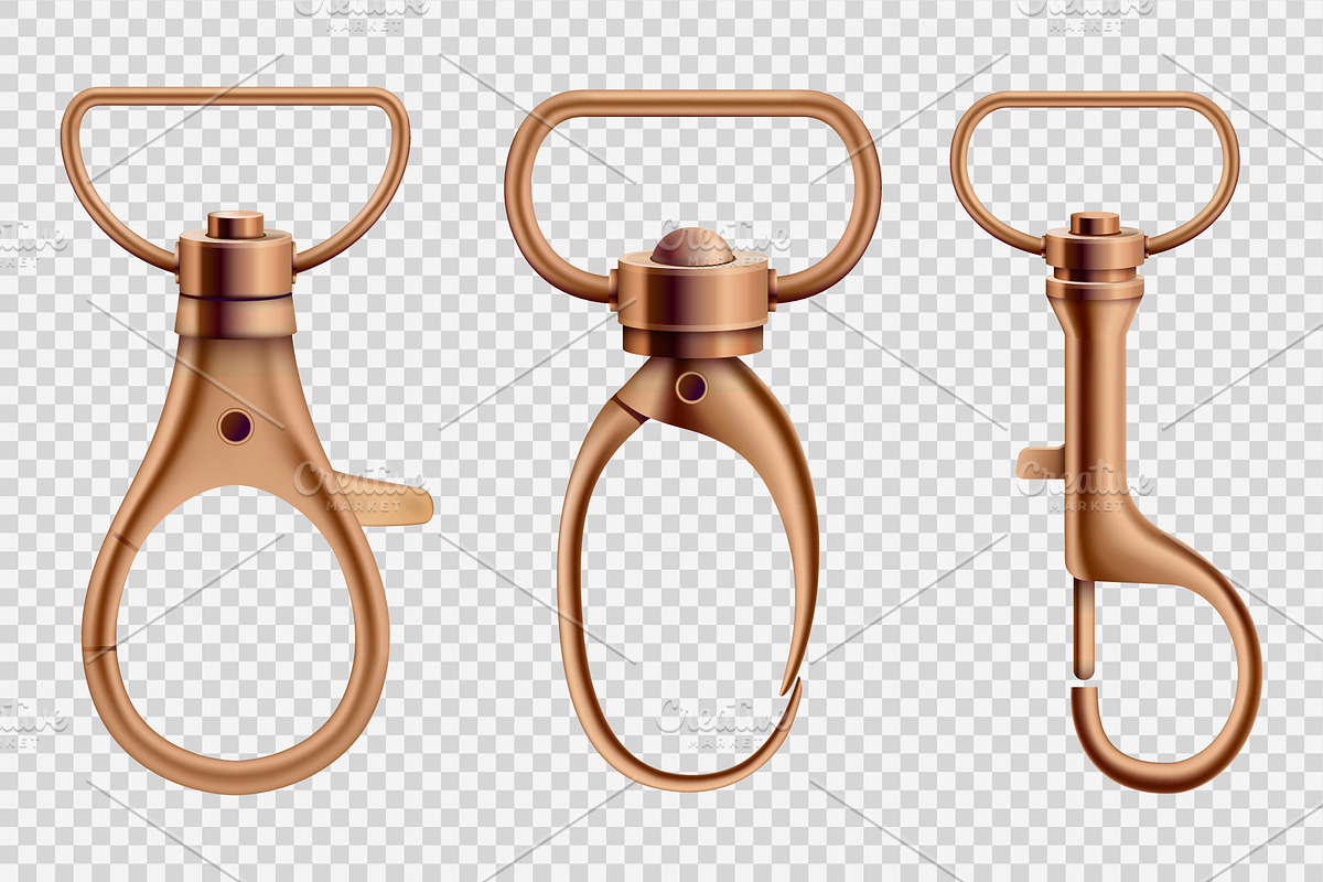 Set of copper swivel lobster clasps, an Object Illustration by Yayasya (Photo 3 of 3)