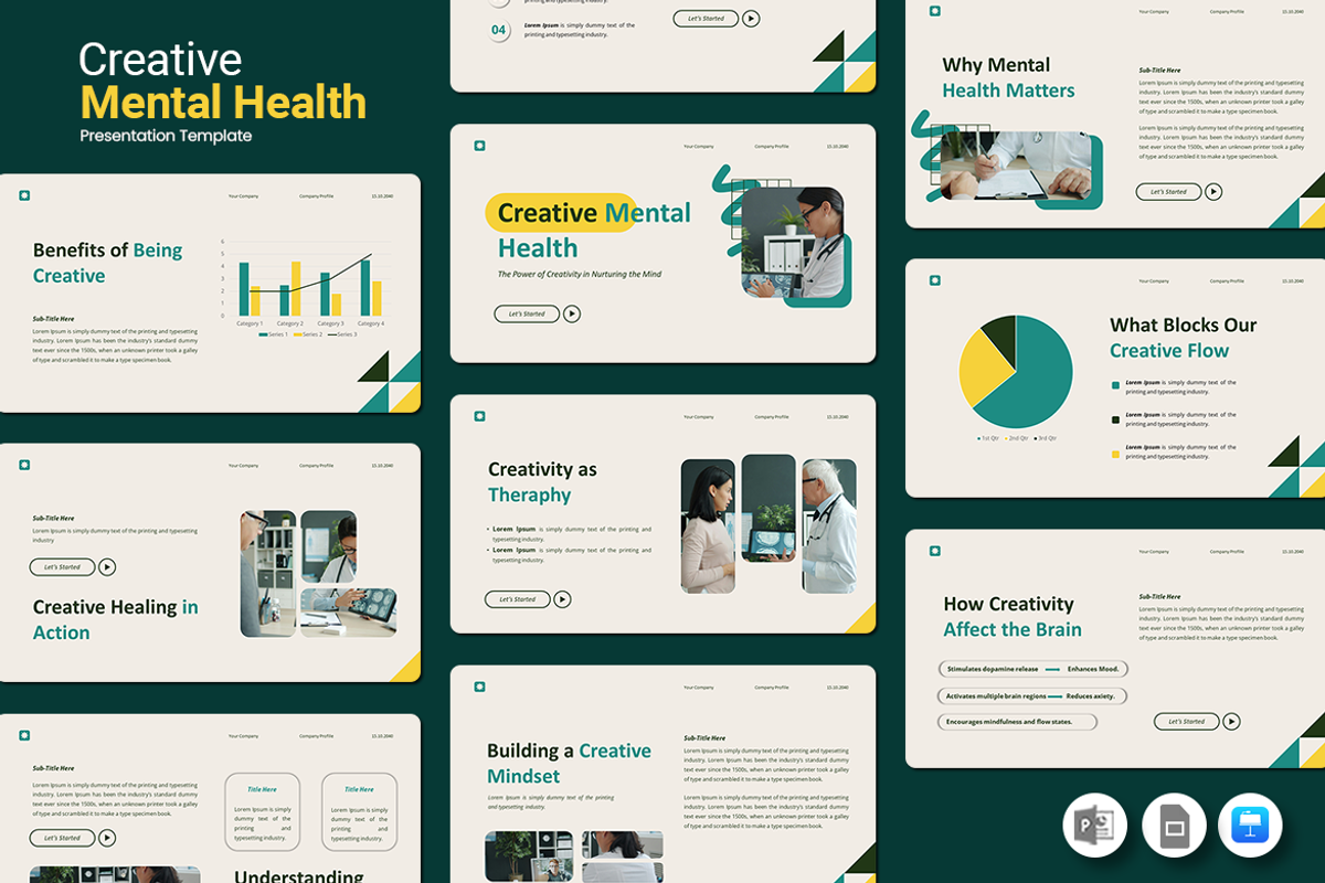 Creative Mental Health - Keynote, a Presentation Template by Iqsiart Studio (Photo 1 of 3)