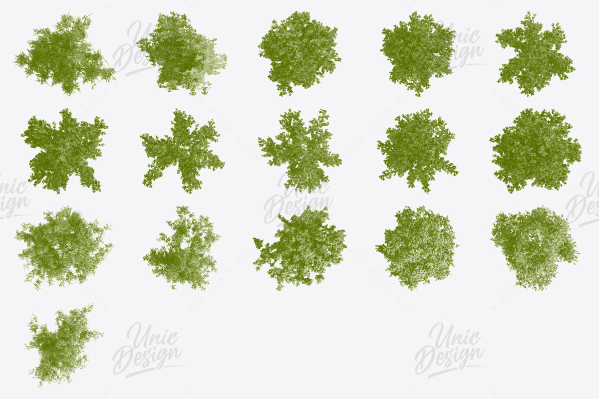 16 Bush Photoshop Brushes, a Brush Add-On by UnicDesign (Photo 2 of 2)