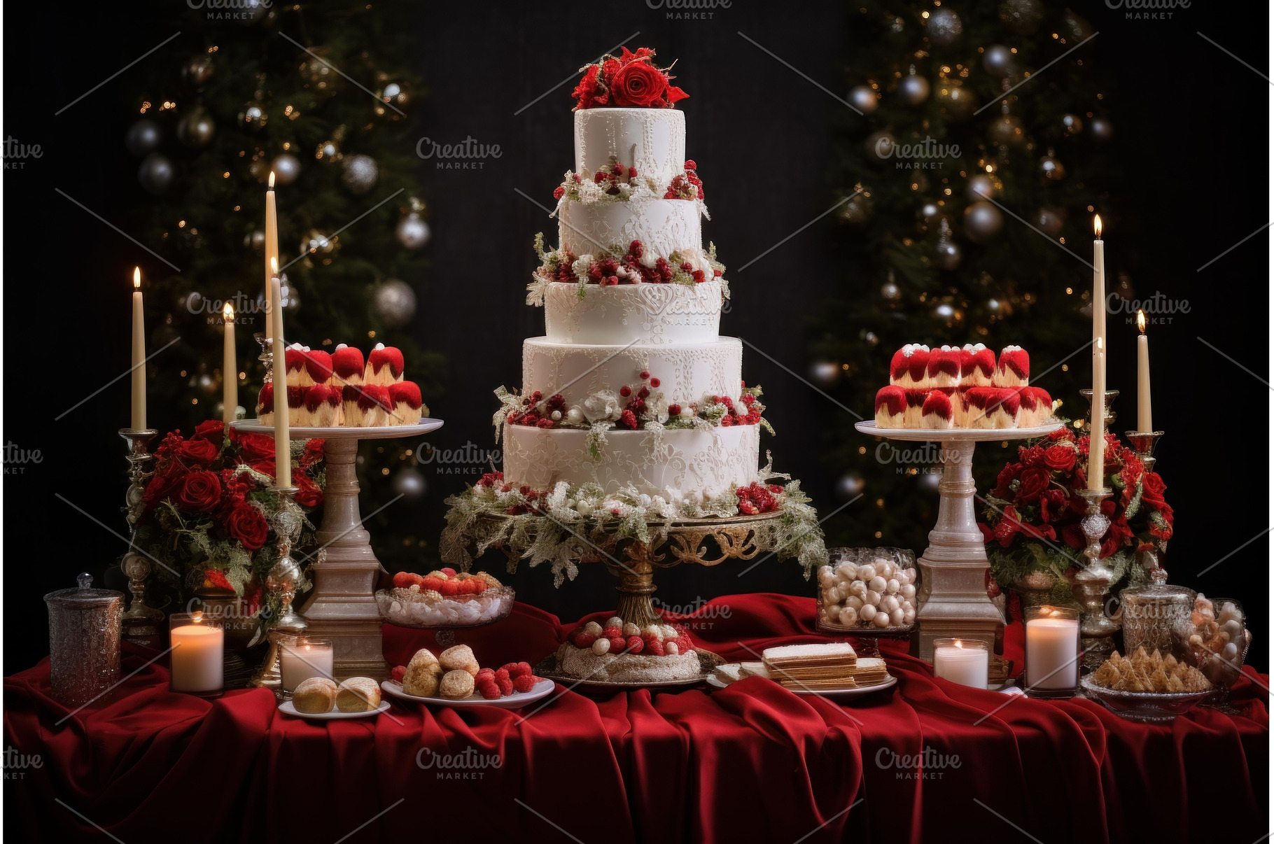 Piece cake christmas. Generate Ai, a Food & Drink Photo by Ylivdesign