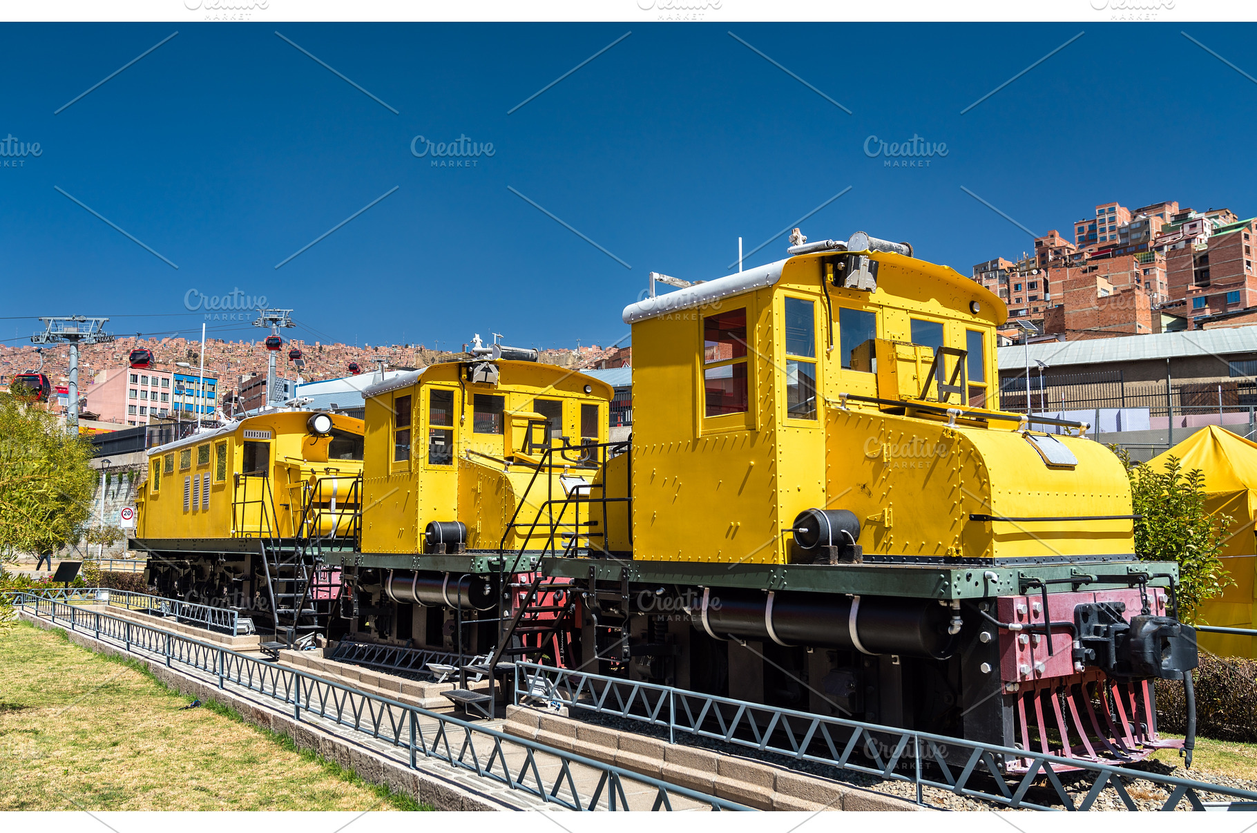 Old locomotives in La Paz, Bolivia, a Transportation Photo by Leonid Andronov