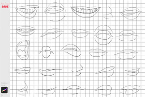 Procreate Anime Mouth Lips Stamps