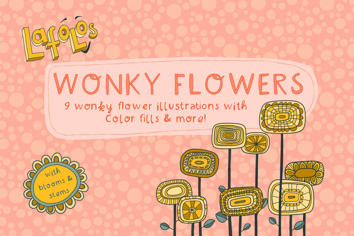 LAFOLOs Wonky Flower Illustrations, a Decorative Illustration by LAFOLO (Photo 1 of 5)