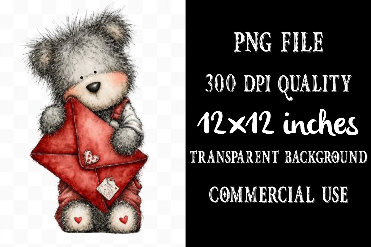 Whimsical Valentine Bear Clipart, an Illustration by Designking (Photo 4 of 5)