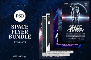 7 Space Flyer Bundle, a Design Template by PopotLane