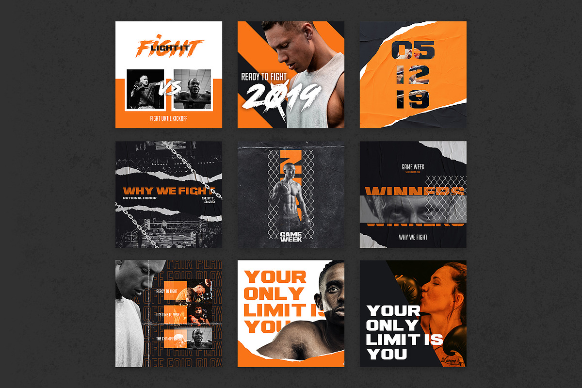 Boxing Instagram Templates, a Social Media Template by Azruca (Photo 2 of 11)