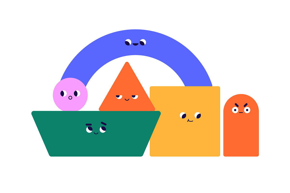 Cute childish geometry shapes set, an Object Illustration by Good Studio (Photo 3 of 4)