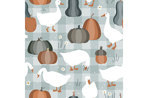 Happy Thanksgiving seamless pattern, an Animal Illustration by Toltemara