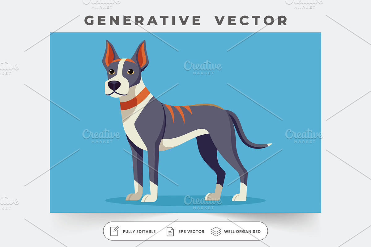 A cheerful dog stands confidently, s, a Graphic by Iftikhar Alam