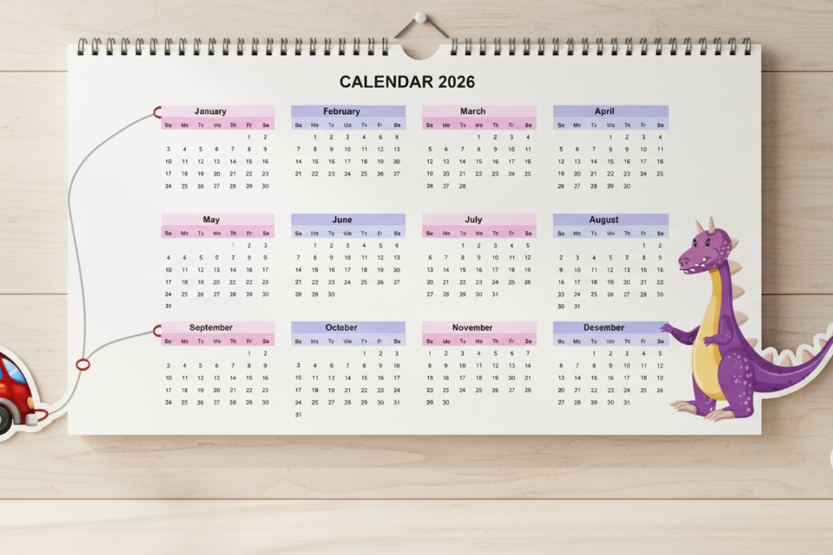 2026 Kids Calendar | Printable, a Wallpaper Photo by DigitalsDesigns (Photo 1 of 2)