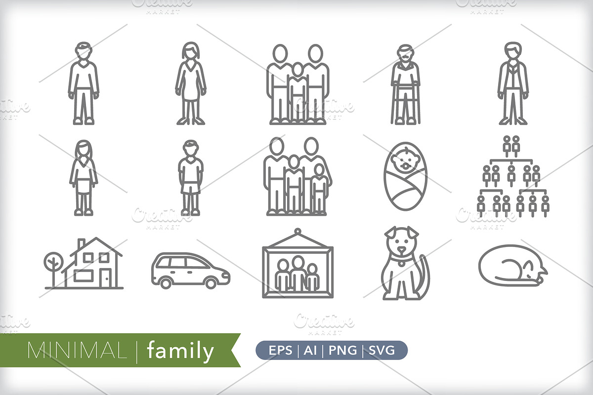Minimal family icons, an Outline Icon by Picture Window (Photo 1 of 5)