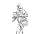 Sketchy baseball drawing set, an Illustration by RasterBird (Thumbnail 15 of 17)