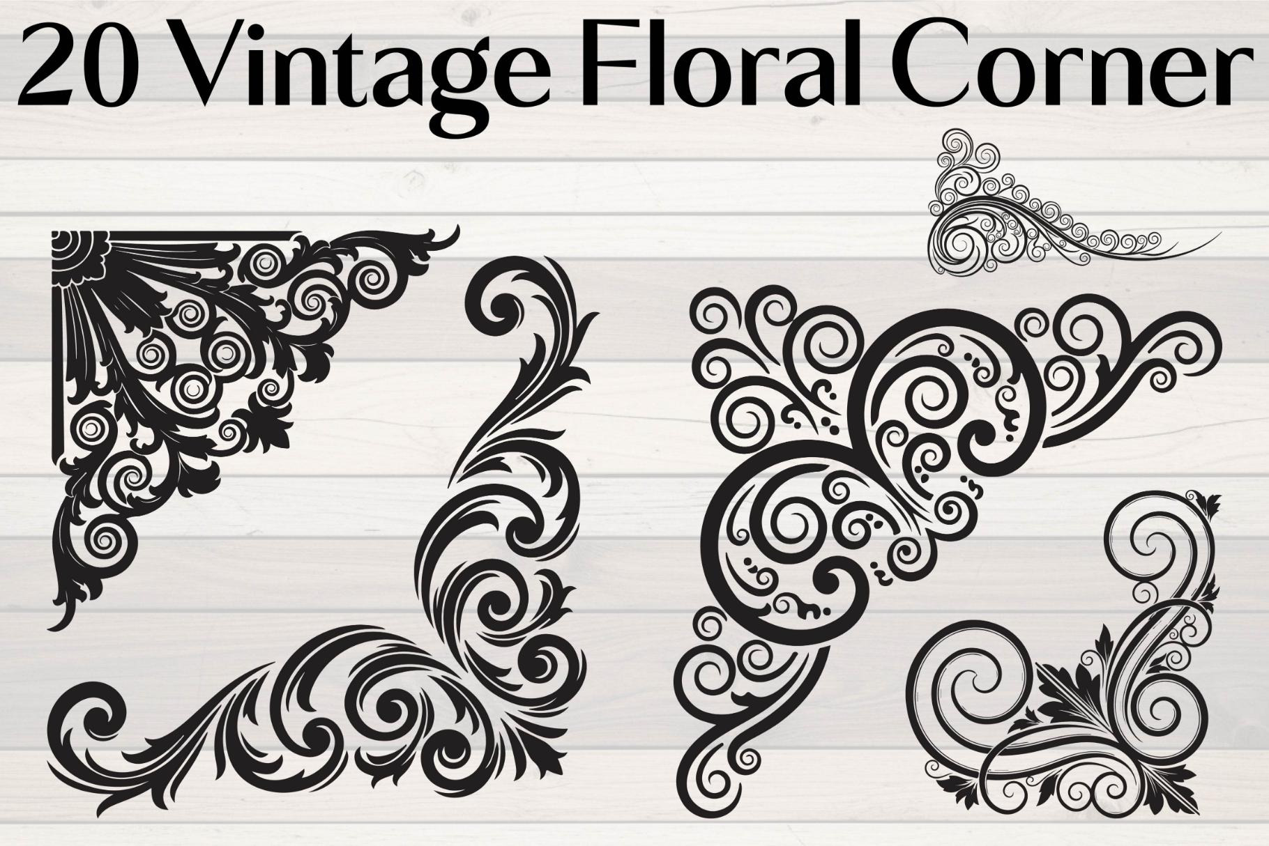 Vintage Floral Corner Bundle, an Object Graphic by Designer_Momina