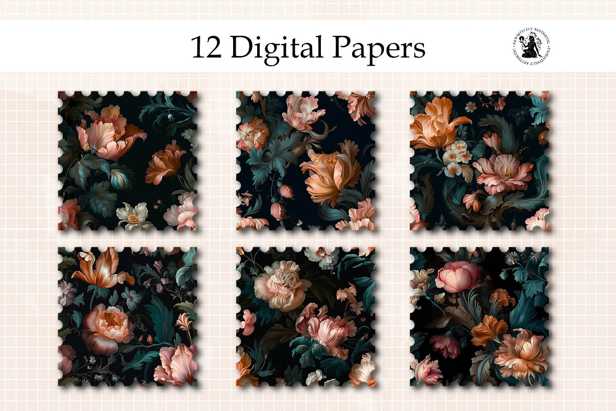 Baroque Flowers Seamless Pattern, a Pattern Graphic by Pawsitively Aesthetic (Photo 2 of 3)