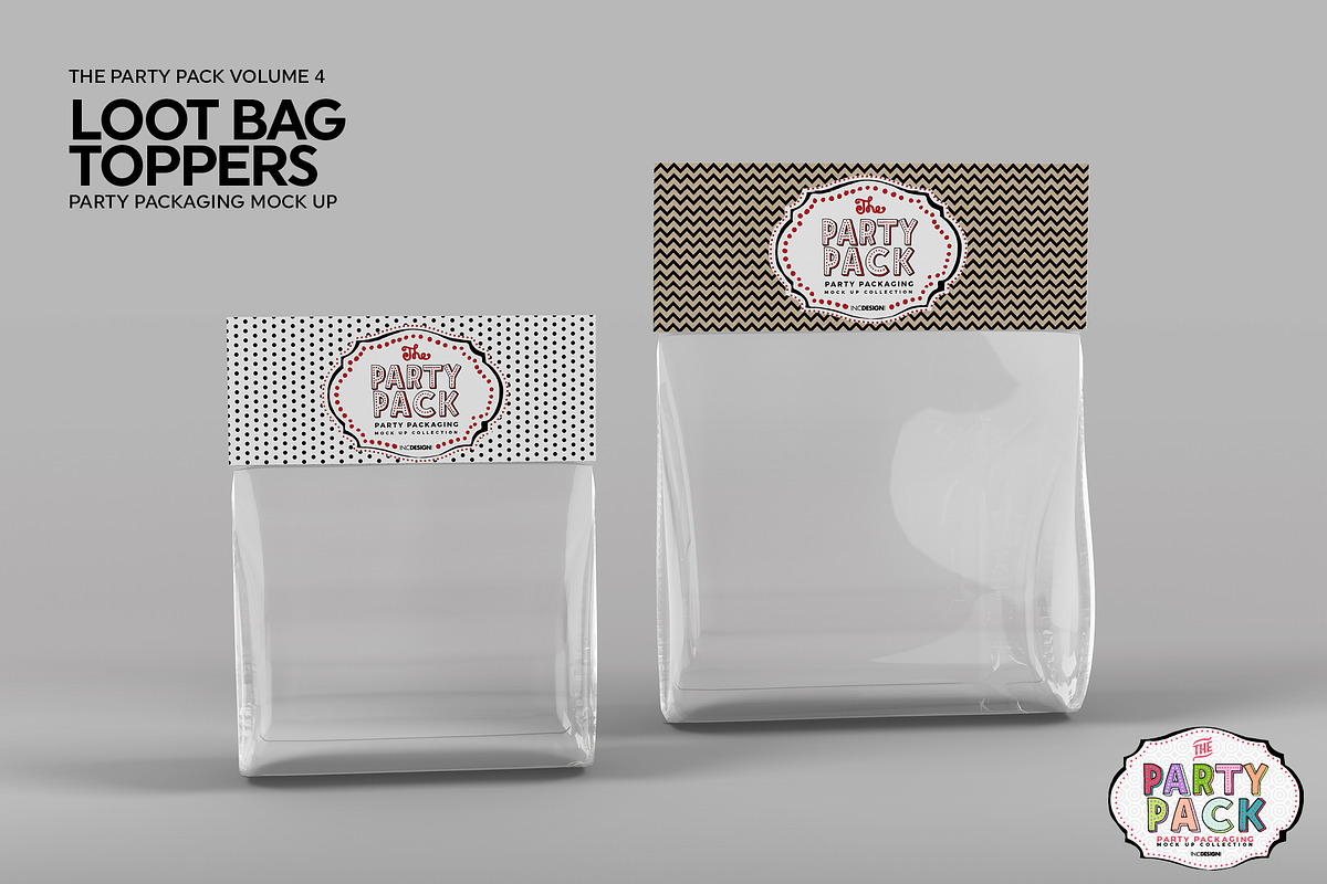 Loot Bag Topper Packaging Mockup, a Packaging Mockup by INCDesign (Photo 3 of 6)