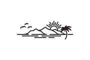 Simple Line Sunset Beach Logo, a Branding & Logo Template by Atlantis X Nurman Arbai (Thumbnail 2 of 2)