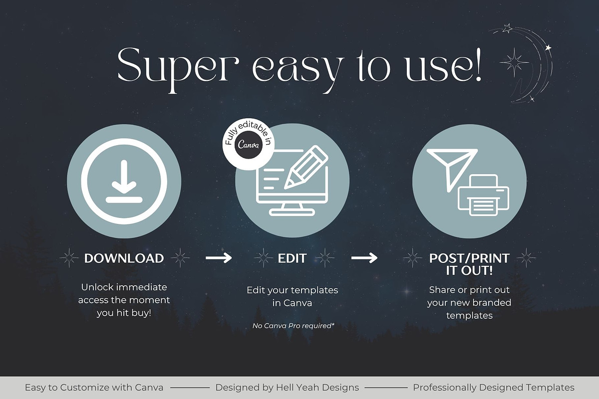 Midnight Sky Branding Starter Kit, a Branding & Logo Template by Hell Yeah Designs (Photo 2 of 16)
