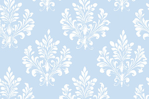 Seamless pattern, white damask pattern creating a seamless ornate background. C, a Pattern Graphic by Studio ANNA