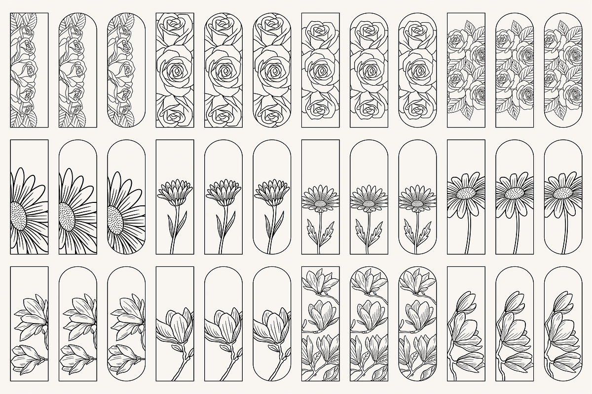 Floral Bookmark Template Bundle, a Stationery Template by Kusumaillustration (Photo 9 of 11)