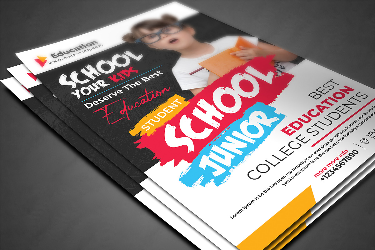 School Education Flyer, a Flyer Template by AfzaalGraphics (Photo 3 of 4)
