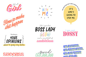 Girl Boss Office Essentials Clipart