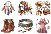 Watercolor Boho Fashion Clipart, an Illustration by DreamArtGraphic (Thumbnail 2 of 5)