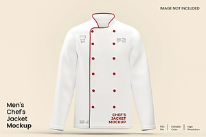 Men's Chef's Jacket Mockup, a Merchandise Mockup by renderstockmarket