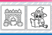 Vintage Halloween Coloring Pages, an Illustration by LightExpress (Thumbnail 3 of 5)