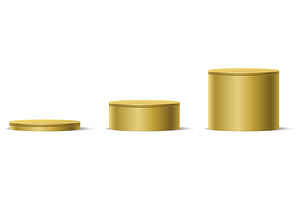 Realistic gold podium or pedestal of, an Object Illustration by Vectorbuum