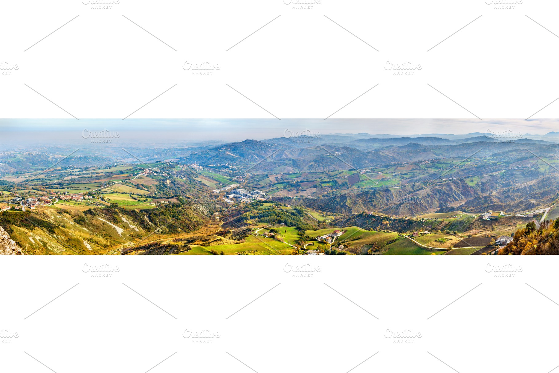 Panorama of san marino and italy from monte titano containing marino, san, a Nature Photo by Leonid Andronov