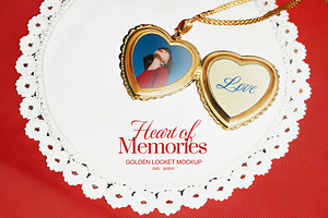 Golden Locket Mockup, a Mockup by Goodies.Buro
