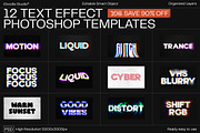 12 Text Effect Templates, a Layer Style Add-On by iDoodle Studio (Thumbnail 1 of 6)