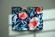 Coral, turquoise and navy, a Pattern Graphic by Anya-D (Thumbnail 5 of 5)