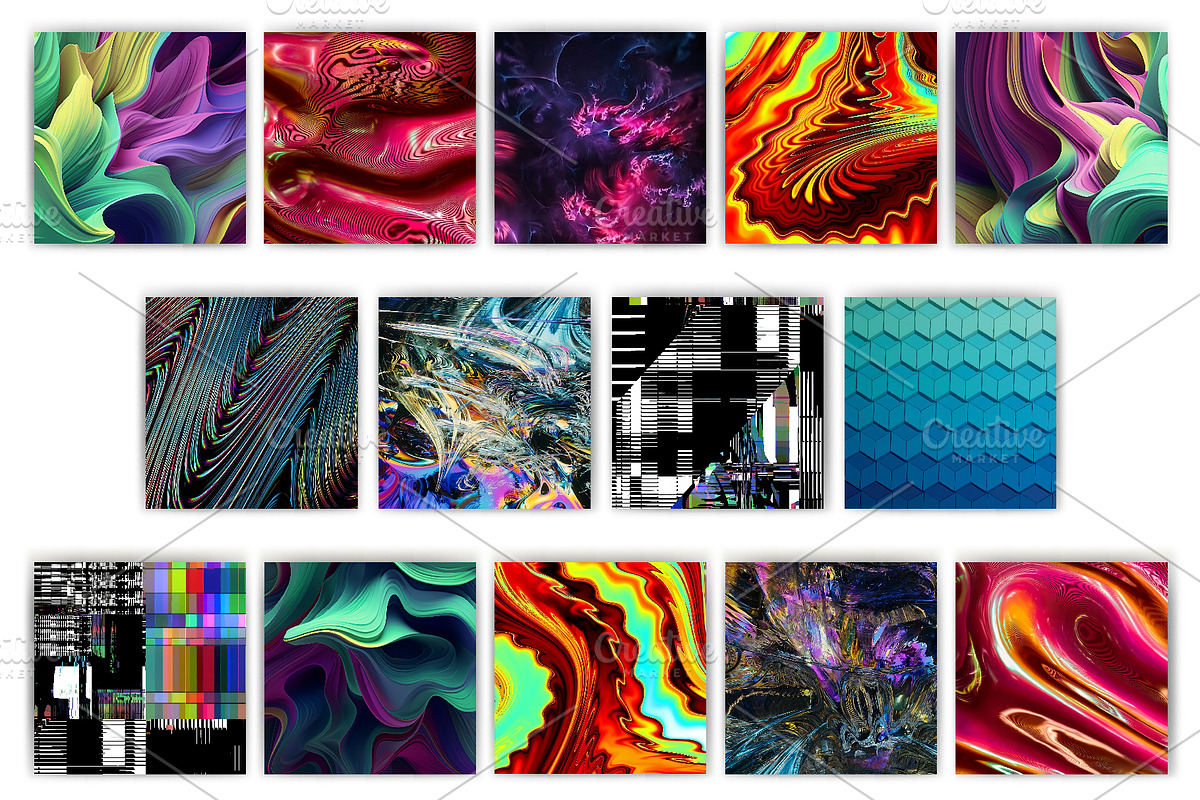 Glitch Psychedelic 08.Digital Paper., a Texture Illustration by KENO Mascots (Photo 3 of 3)