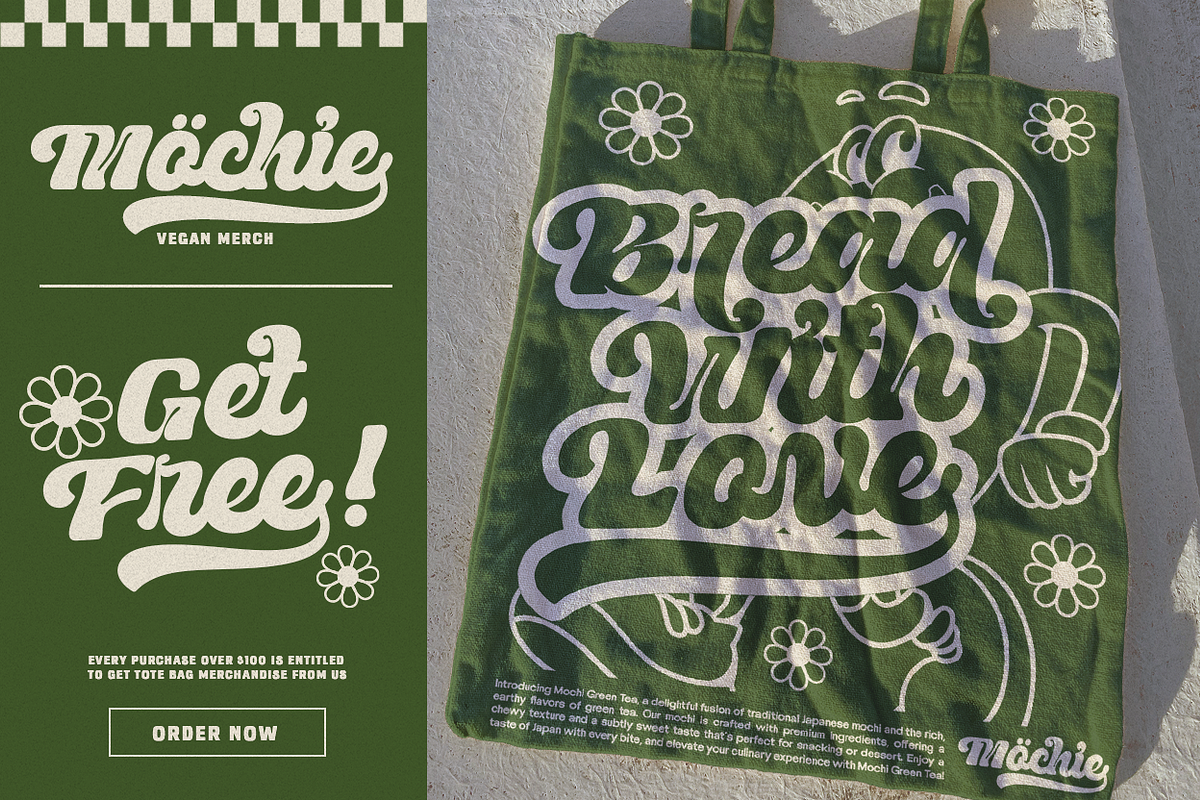 UT Rachoe - An Inktrap Retro Script, a Script Font by Universitype (Photo 4 of 9)